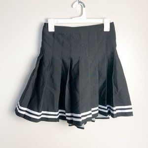 Black Varsity High Rise Pleated Mini Skort Womens 12 14